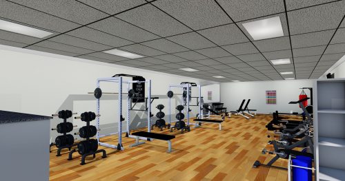 Gym layout example in 3D