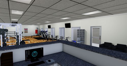 Gym layout example in 3D